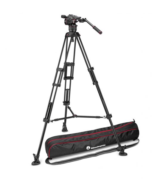 Nitrotech N8 video head with Twin leg tripod middle spreader