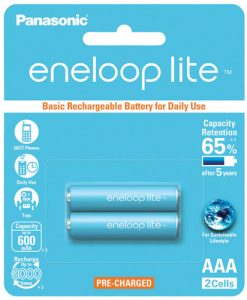 Panasonic-Eneloop-Lite-BK-4LCCE-2BT-AAA-Rechargeable-Battery-Pack-of-2-600mah